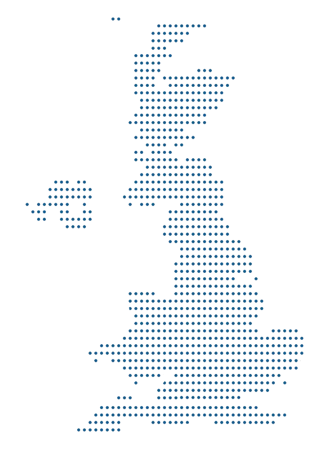 Map of the United Kingdom with labels