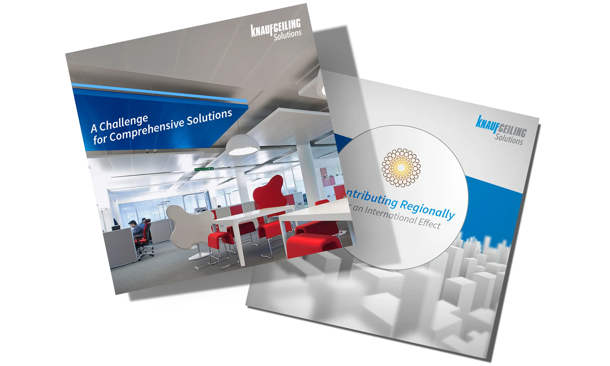 Brochure for Knauf Ceiling Solutions detailing their newly designed office space and its innovative features.