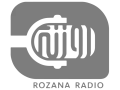 The Rozana Radio logo in grey, showing a microphone symbol and the station name.