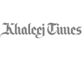 Khaleej Times logo written in gray gothic lettering on a white background.