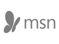 Grey MSN logo featuring the abstract symbol and lowercase text on a white background